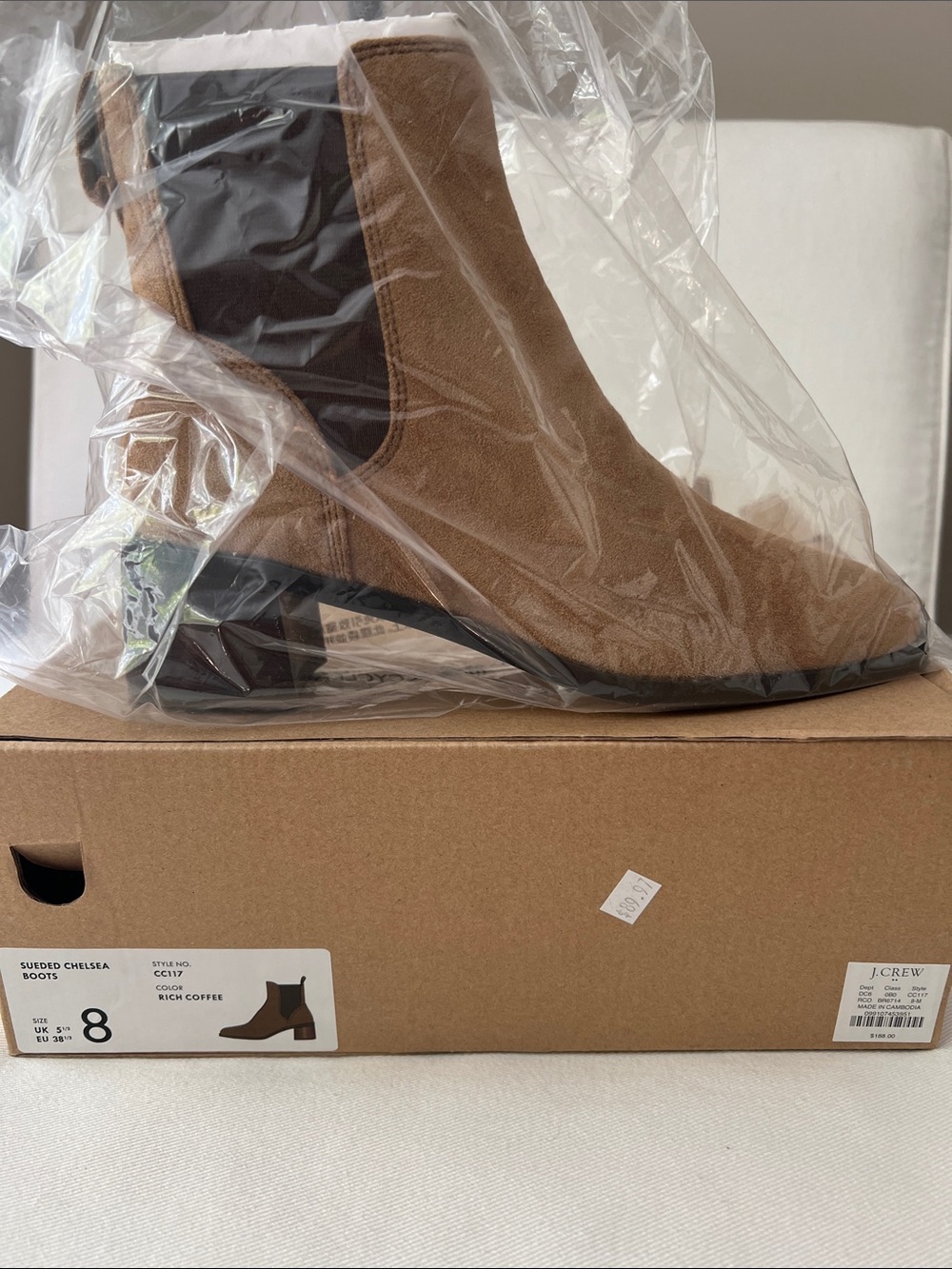 J. Crew Sueded Chelsea Ankle Boots in Rich Coffee